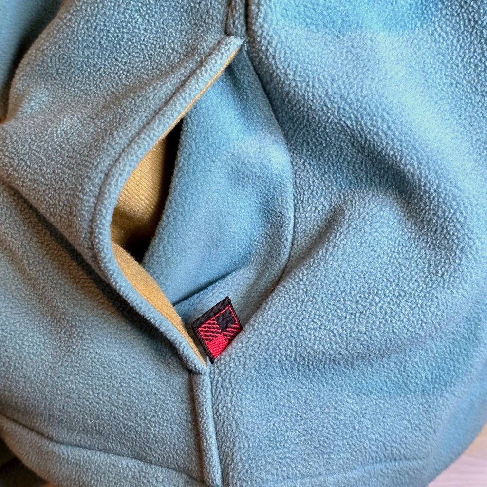 VTG Woolrich Fleece 1/4 Zip Pullover‎ Hoodie Jacket Top Sz Large Teal Blue - Picture 6 of 12